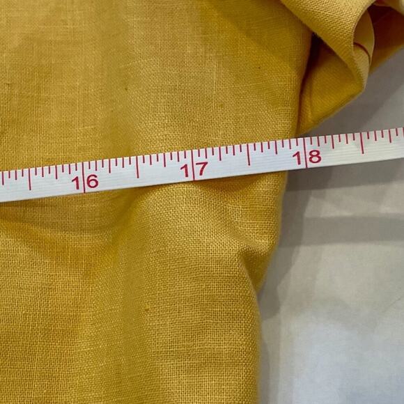 Yellow/Gold Linen Blend Tiered Short Sleeve Sheath Dress, Size 10 - Picture 10 of 12